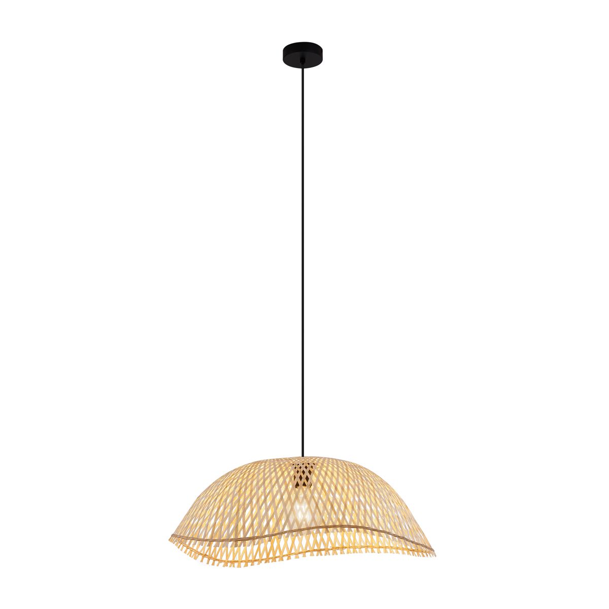 Bohemian hanglamp zwart met bamboe - Lily