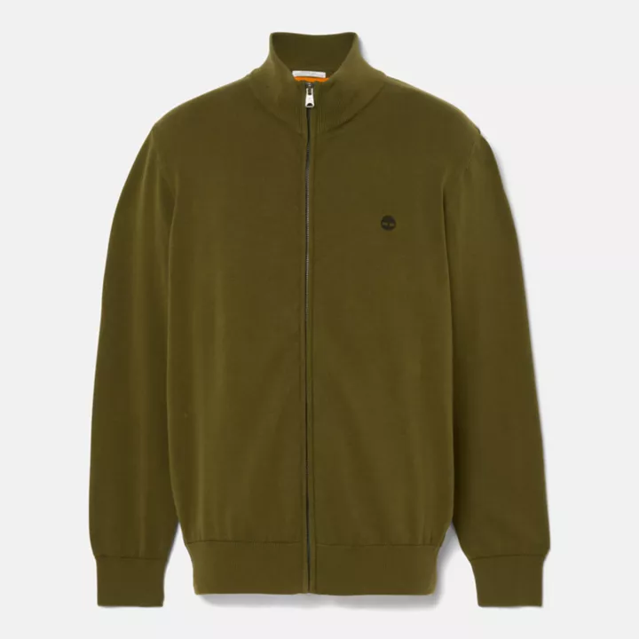 Pull zippé Williams River pour homme en vert
