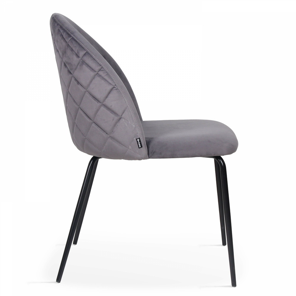 Lot de 4 chaises en velours grises