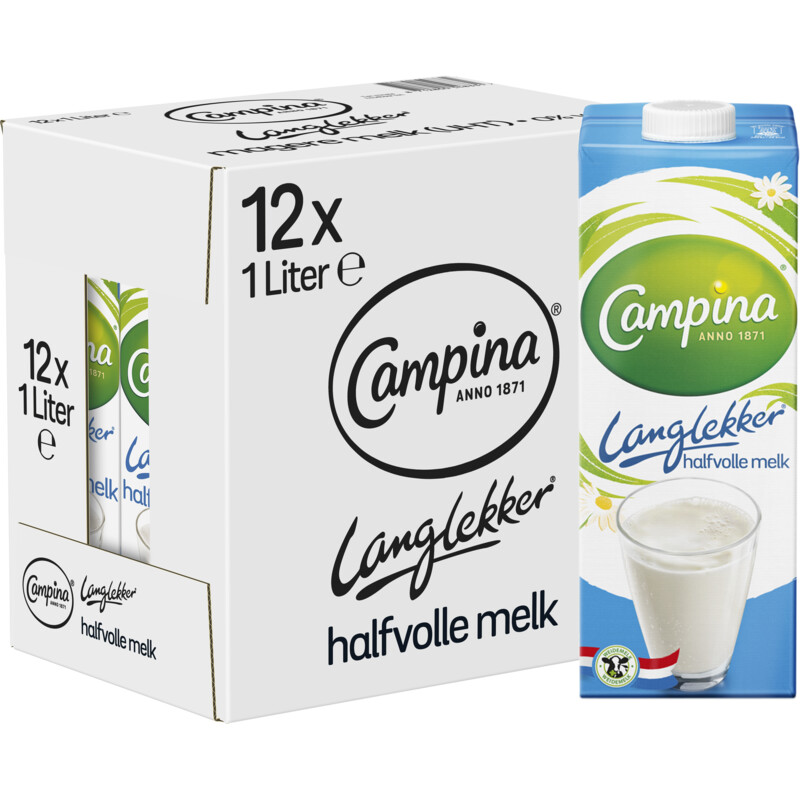 Campina Langlekker halfvolle melk 12-pack