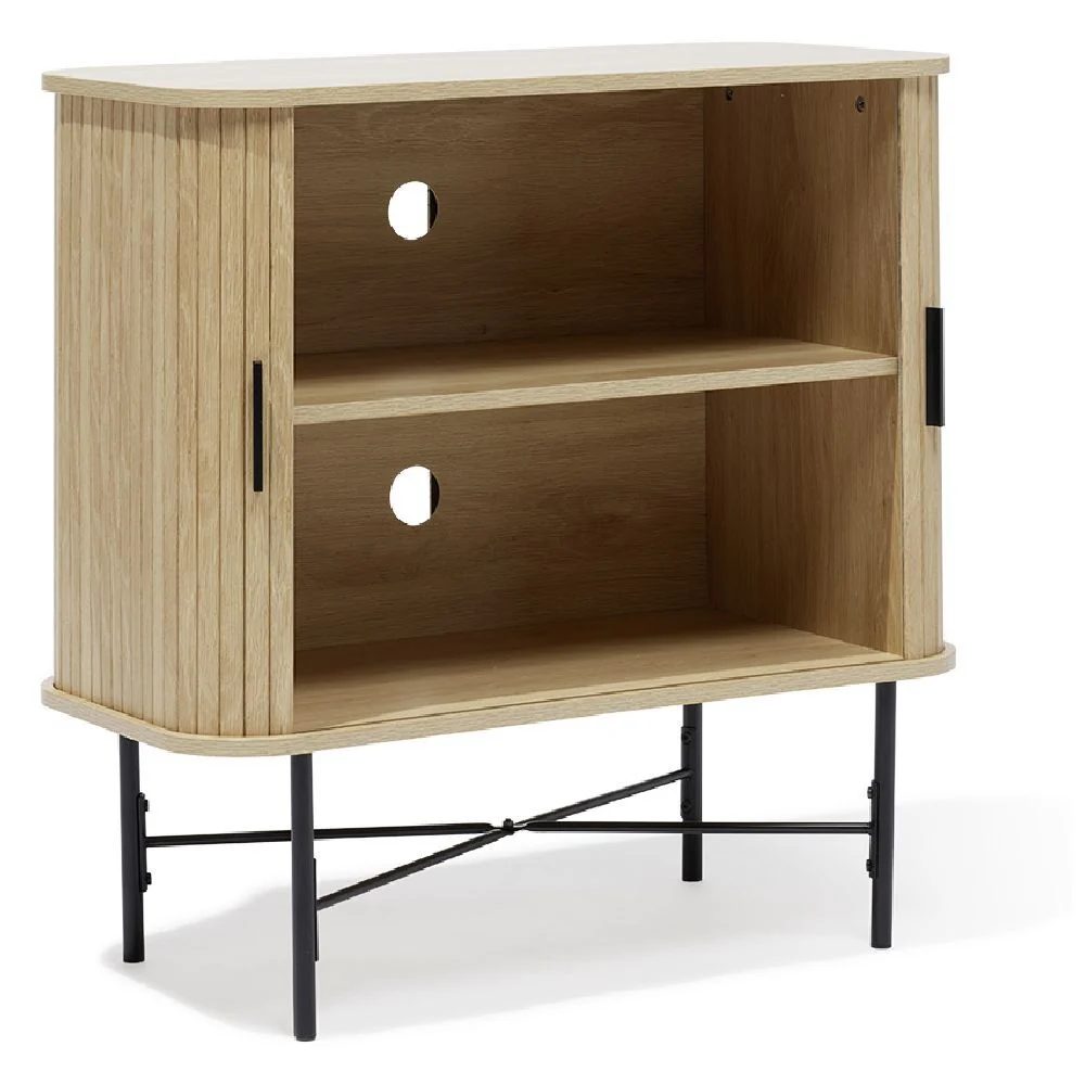 Buffet Grège bois naturel et noir - L80xP39,5xH79 cm