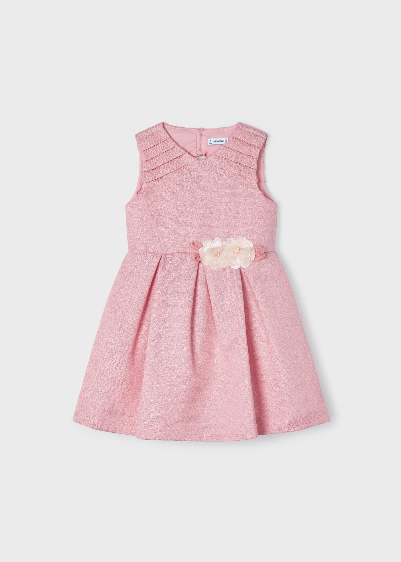Vestido com aplique floral para menina