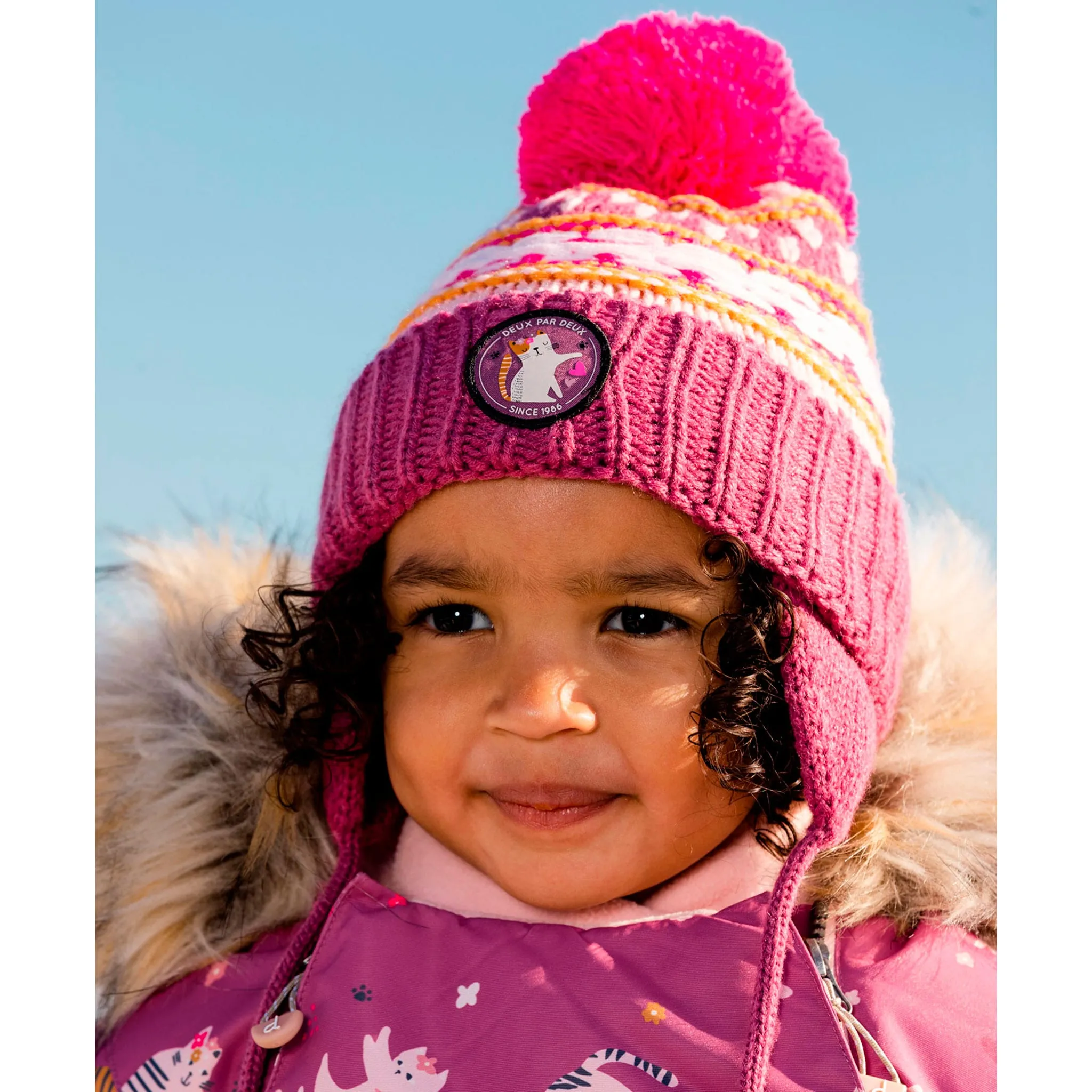 Deux par Deux Tuque Tricot Chats 2-14ans
