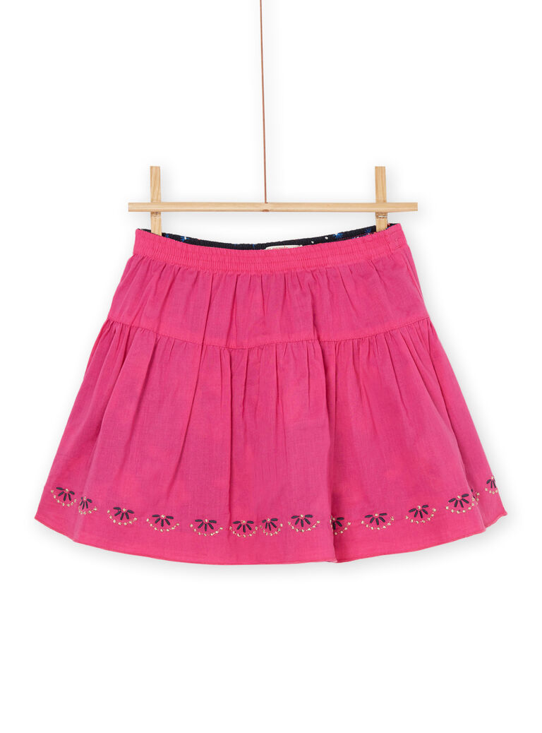 Jupe volantée noirine et rose réversible
