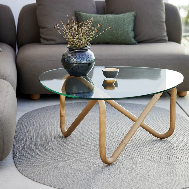 Cane-Line - Wave Couchtisch Outdoor, natural / klar