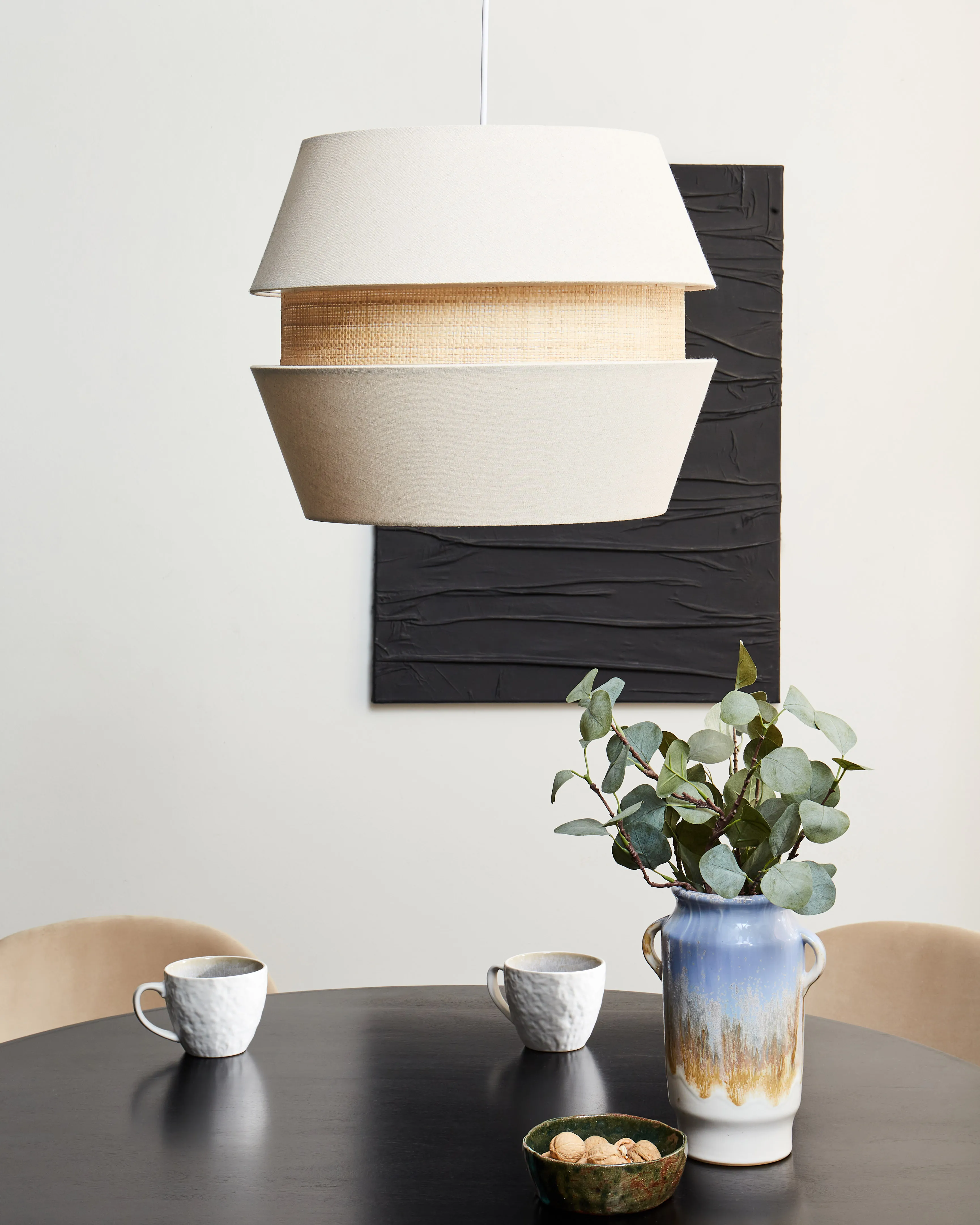 Hanglamp ATOYAC Kunstlinnen Beige