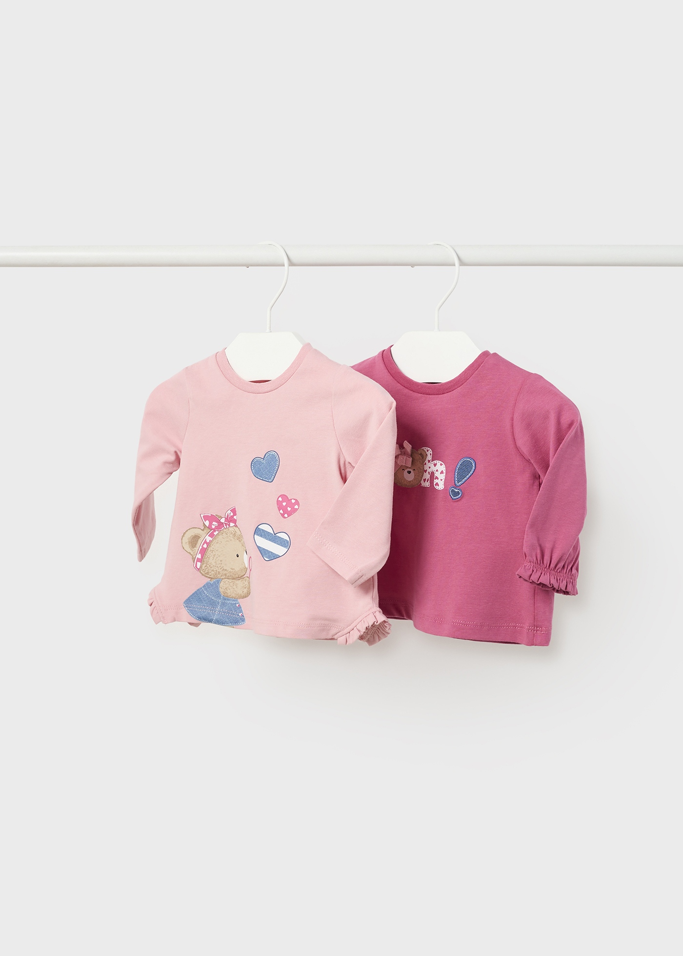Conjunto de 2 camisetas de algodão sustentável para recém-nascidos