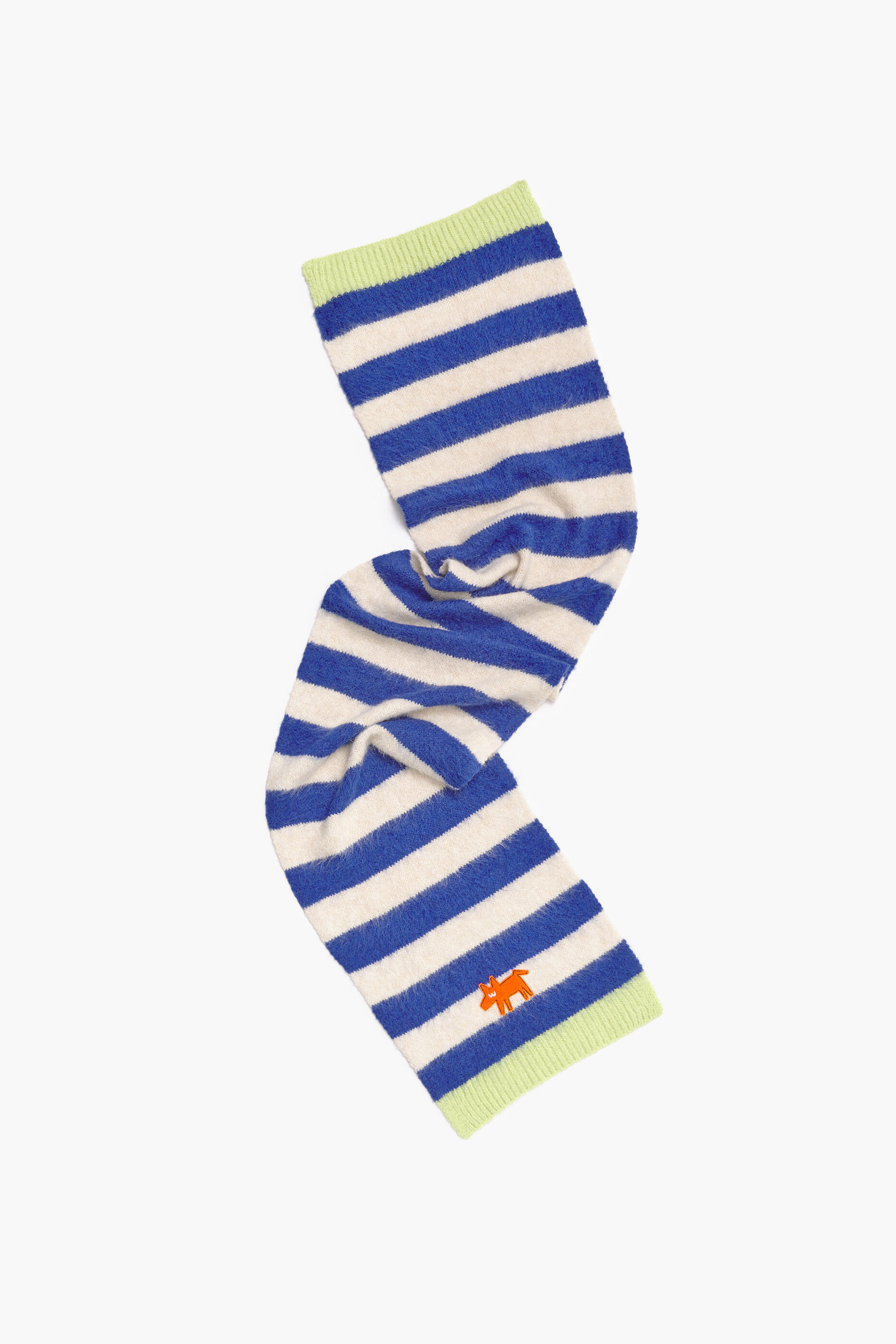 Cachecol de tricô com o logo da Lola, azul