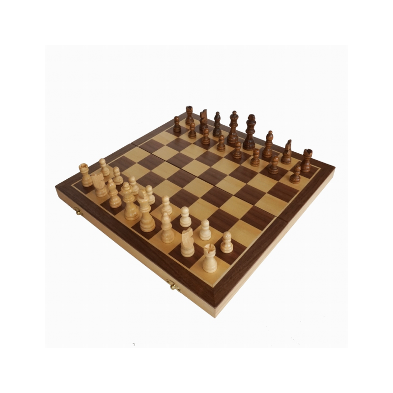 Jeu d'échecs magnétiques en bois pliable 38cm