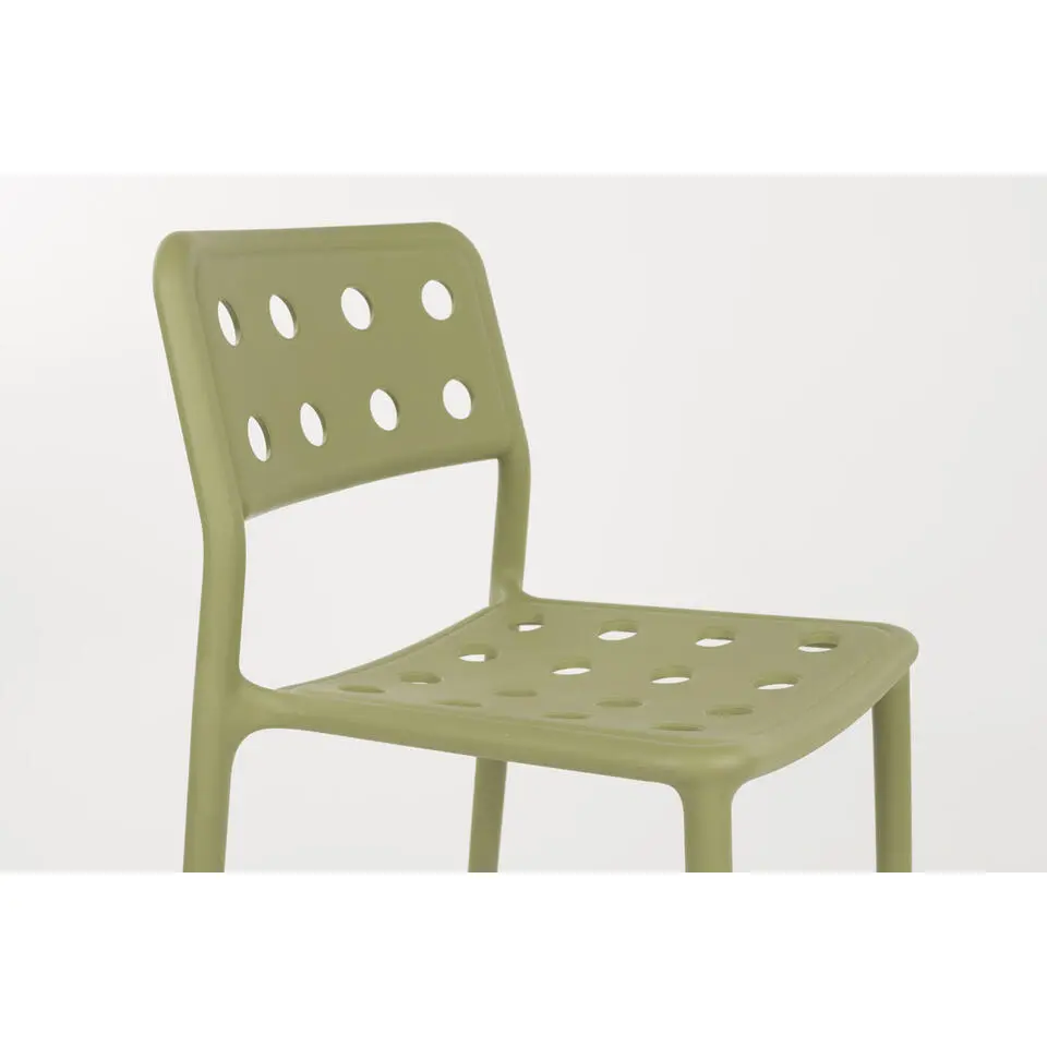 Tuinstoel Groen Kunststof - 53x46x80cm - Serra - Set van 4