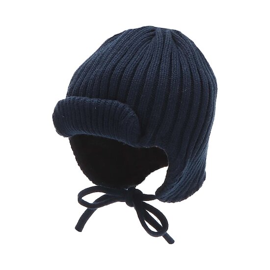 Bonnet tricoté en coton avec revers   Marine        de               Sterntaler