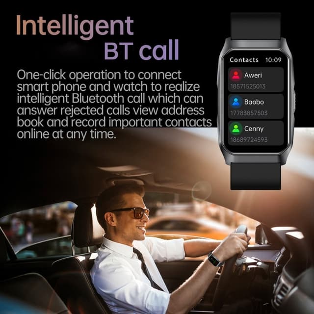 Smartwatch med opkald Bluetooth-sundhedsmåler Fitnesstracker Smartwatch