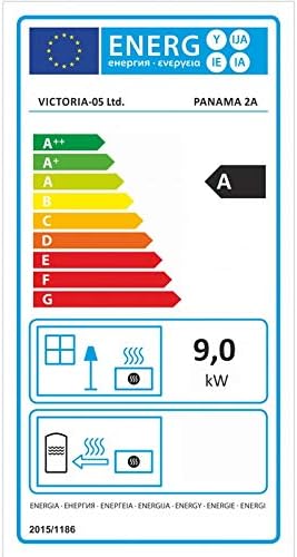 EEK A Eck-Kaminofen Victoria Panama2 mit Flügeltüren, gussgrau, dauerbrandfähig – 9kW