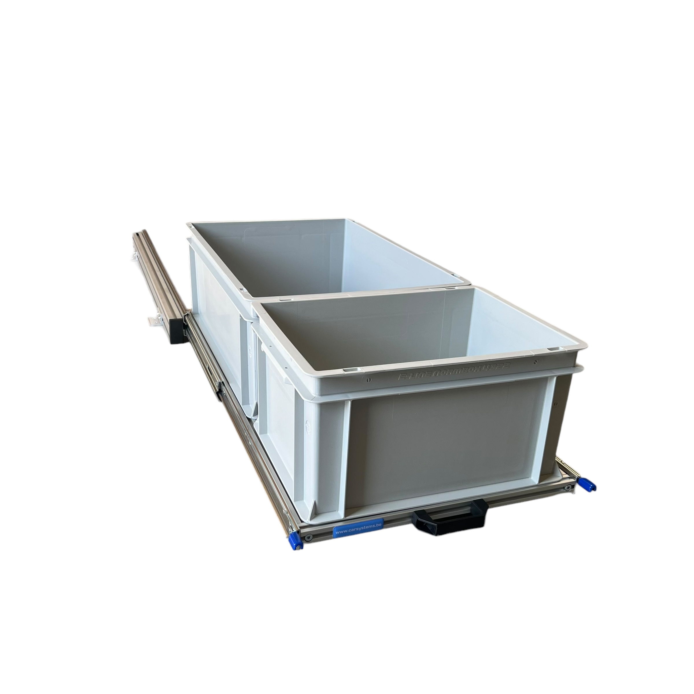 Aluminium 90x40 cm schuifframe met 2 open bakken