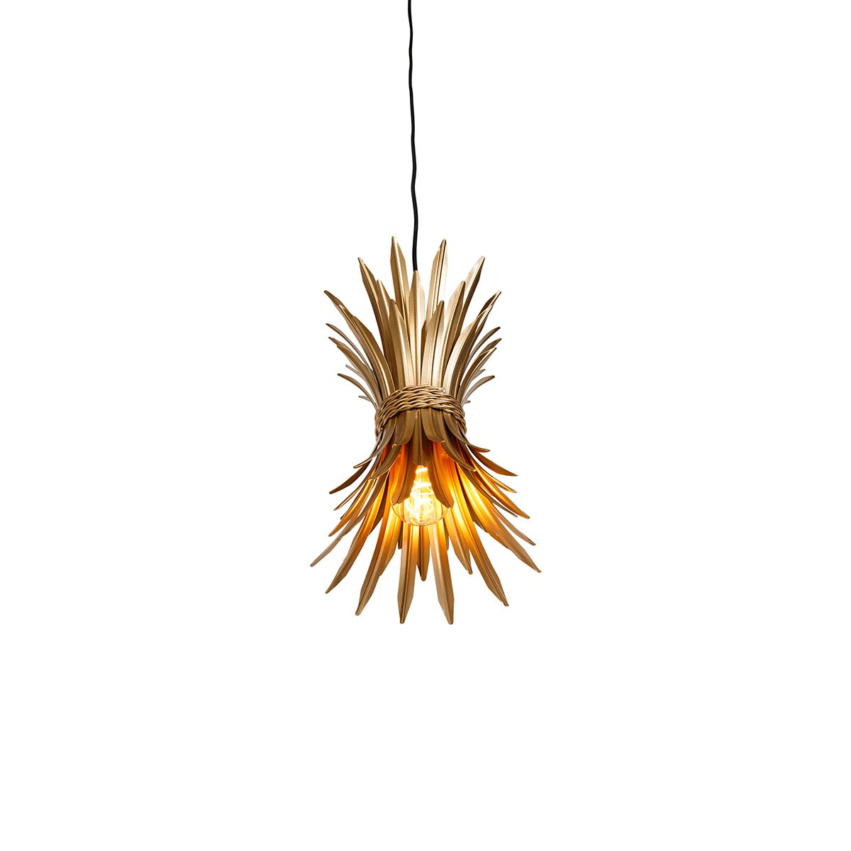 Art Deco hanglamp goud met zwart - Wesley