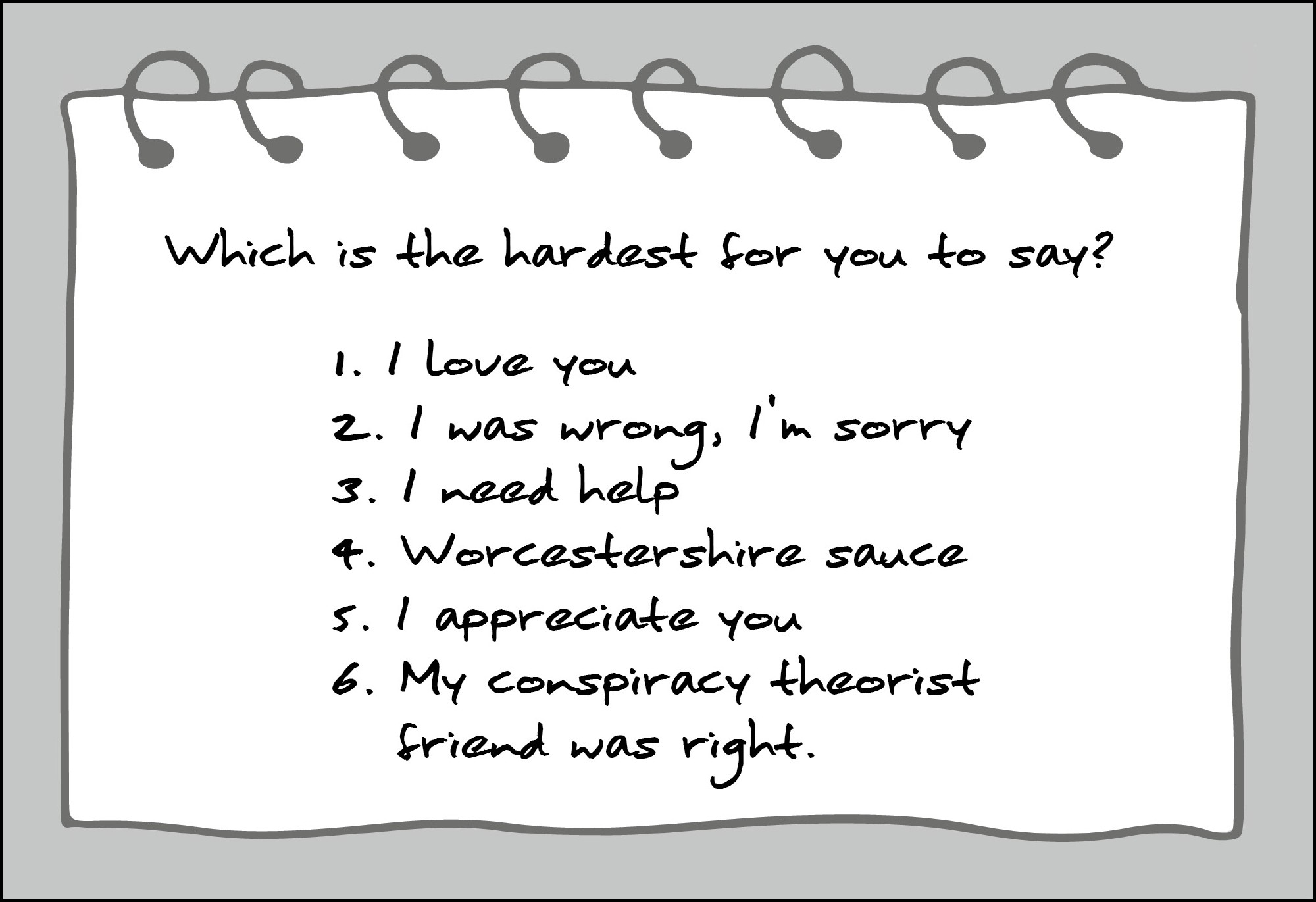 Postkarte 'Which is the hardest for you to say?' günstig bestellen