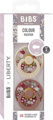 BIBS x Liberty Colour Smokk 2-Pack Lateks Str 2 Rund, Chamomile Lawn/Woodchuck Mix