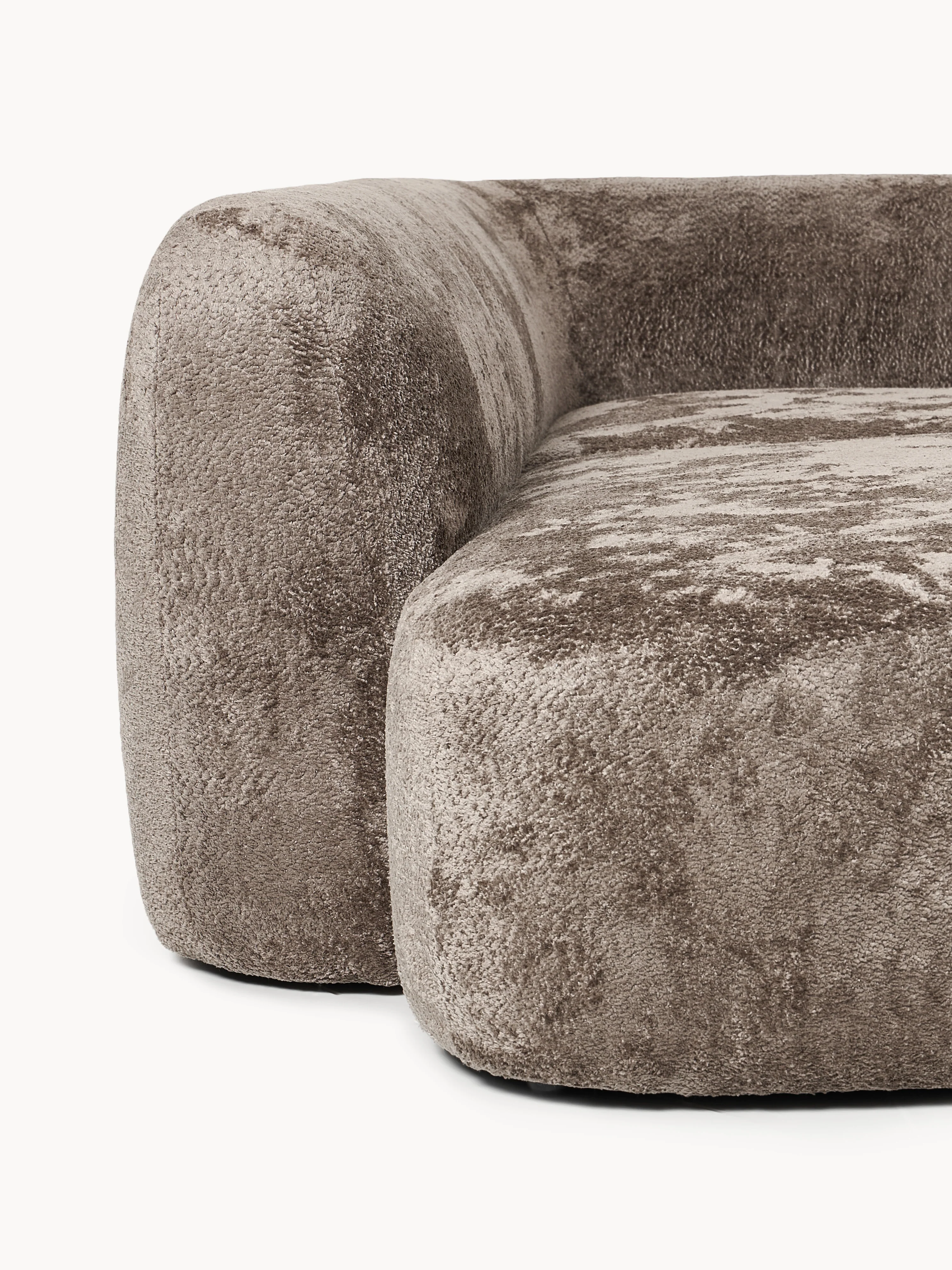 XL modulaire teddy bouclé hoekbank Wolke (4-zits) met chaise longue
