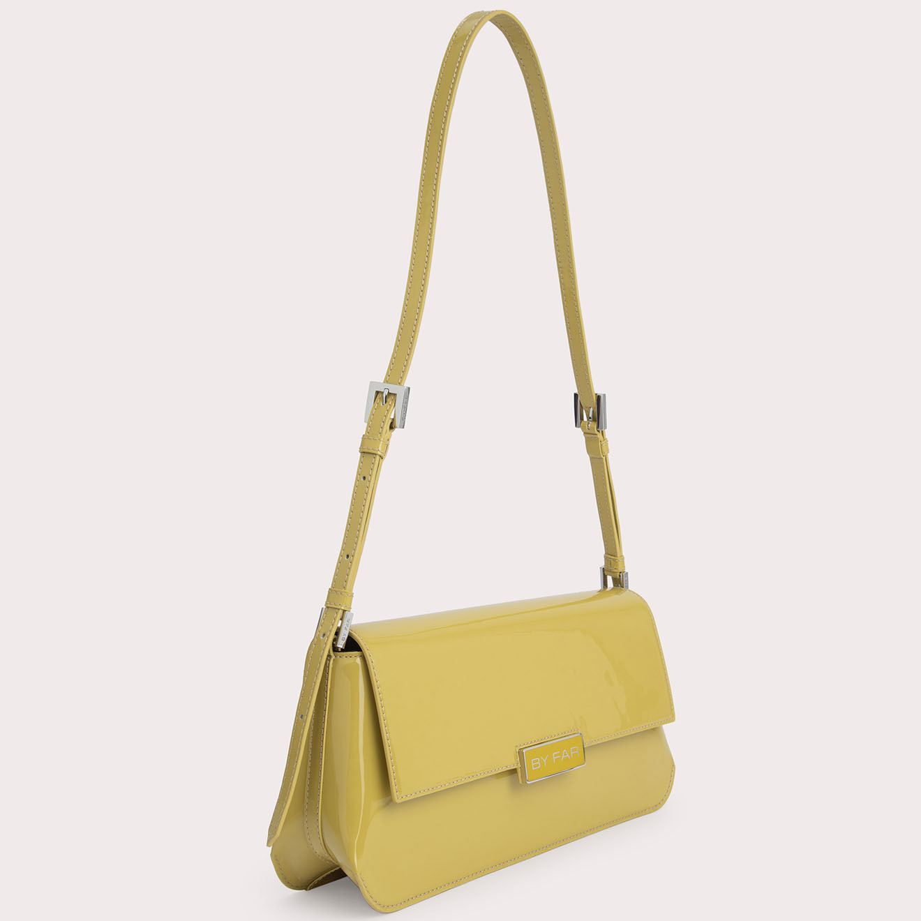 By Far Sac à main en Cuir Tilda jaune -  16x33x6 cm