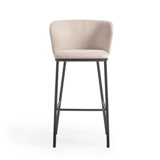 Kave Home Barhocker CESILIA Chenille beige/schwarz