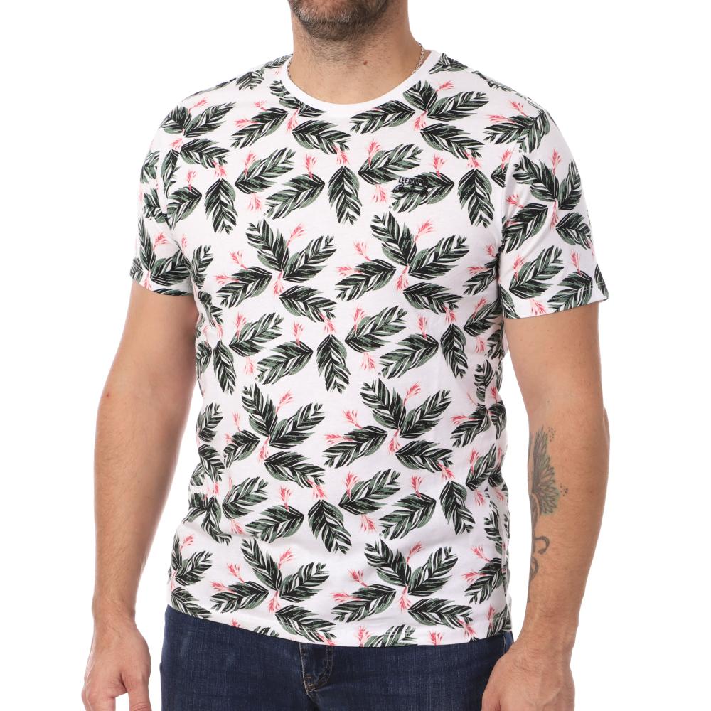 Lee Cooper T-shirt Blanc/Orange Homme Lee Cooper Opog