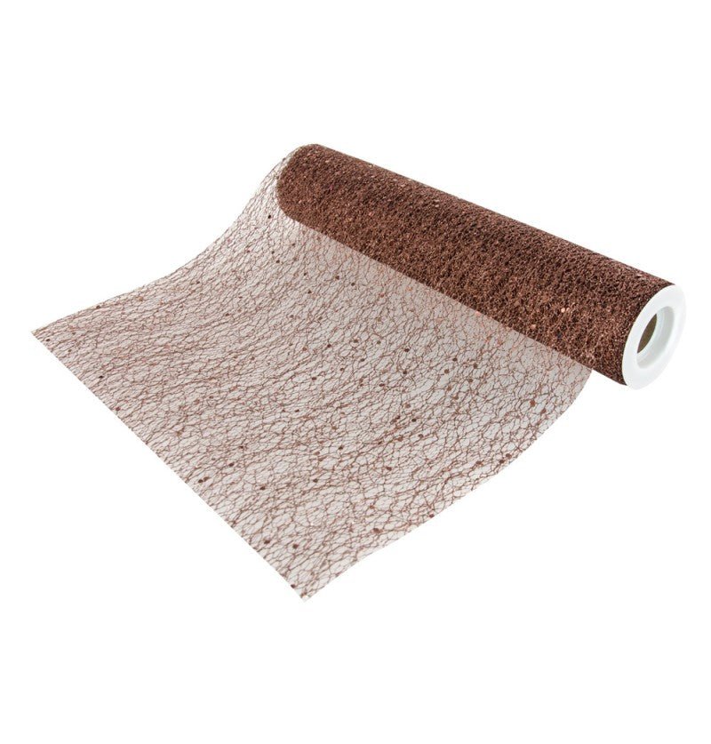 Bruine Tafelloper Glitter 5m