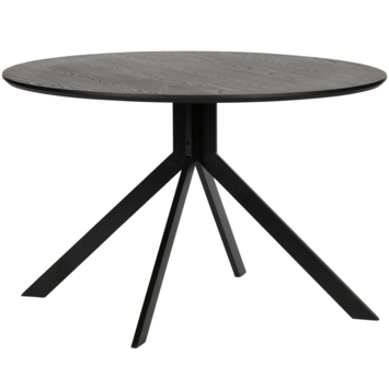 WOOOD eettafel Bruno zwart MDF ø 120 cm