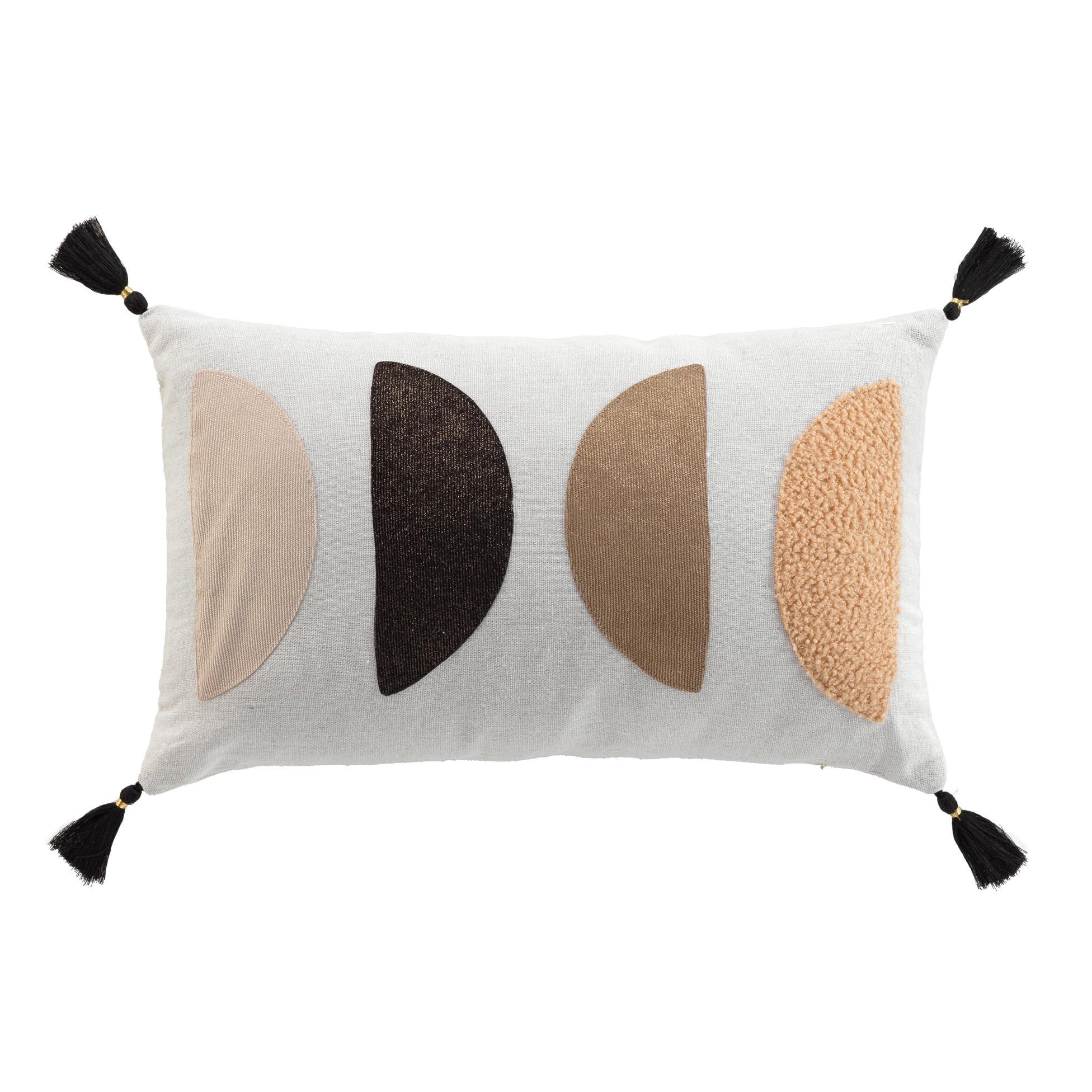 COUSSIN DEHOUSSABLE POMPONS 30X50CM UNI ET FANTAISIE LUMIS