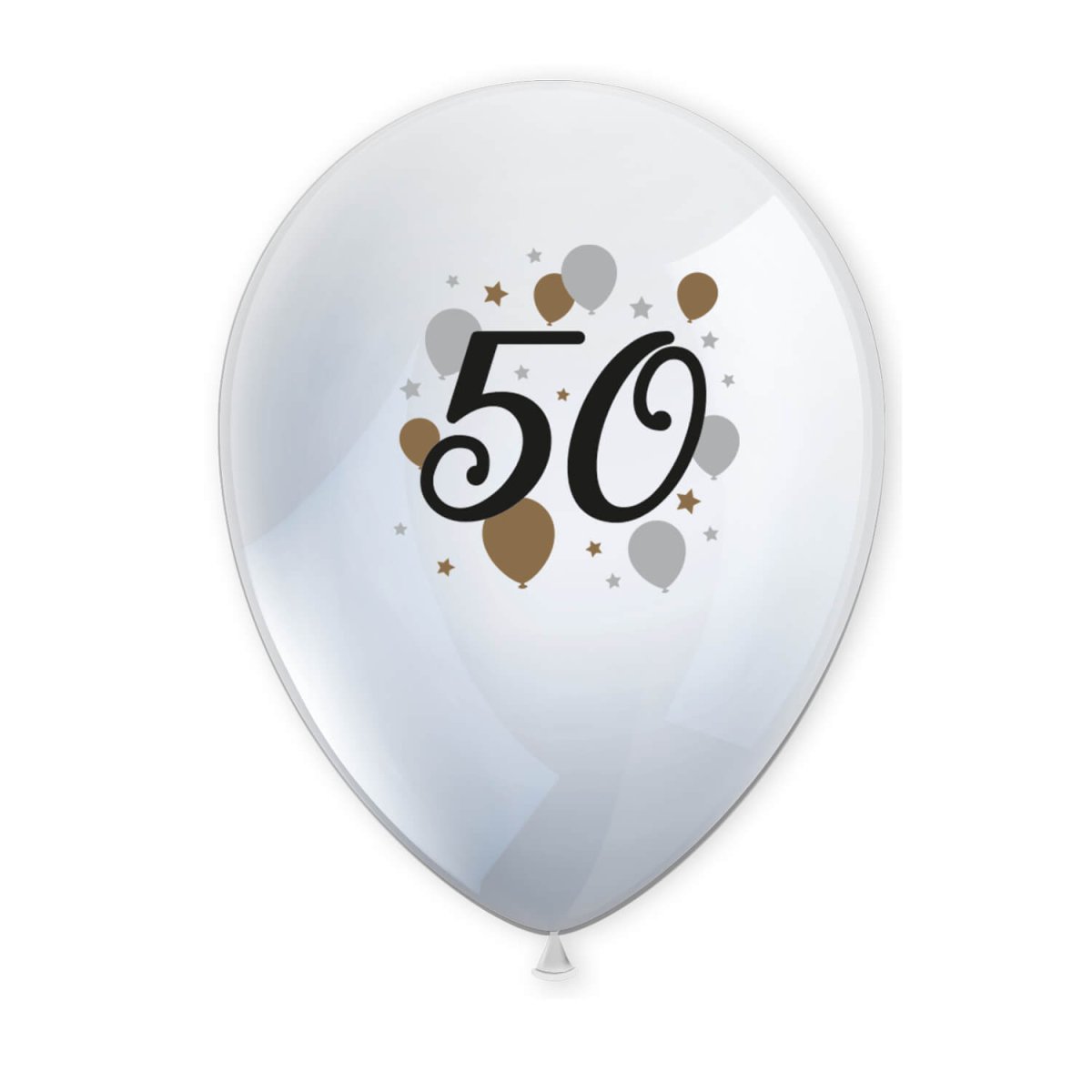 50 Jaar Ballonnen Wit Goud Leeg 27,5cm 6st