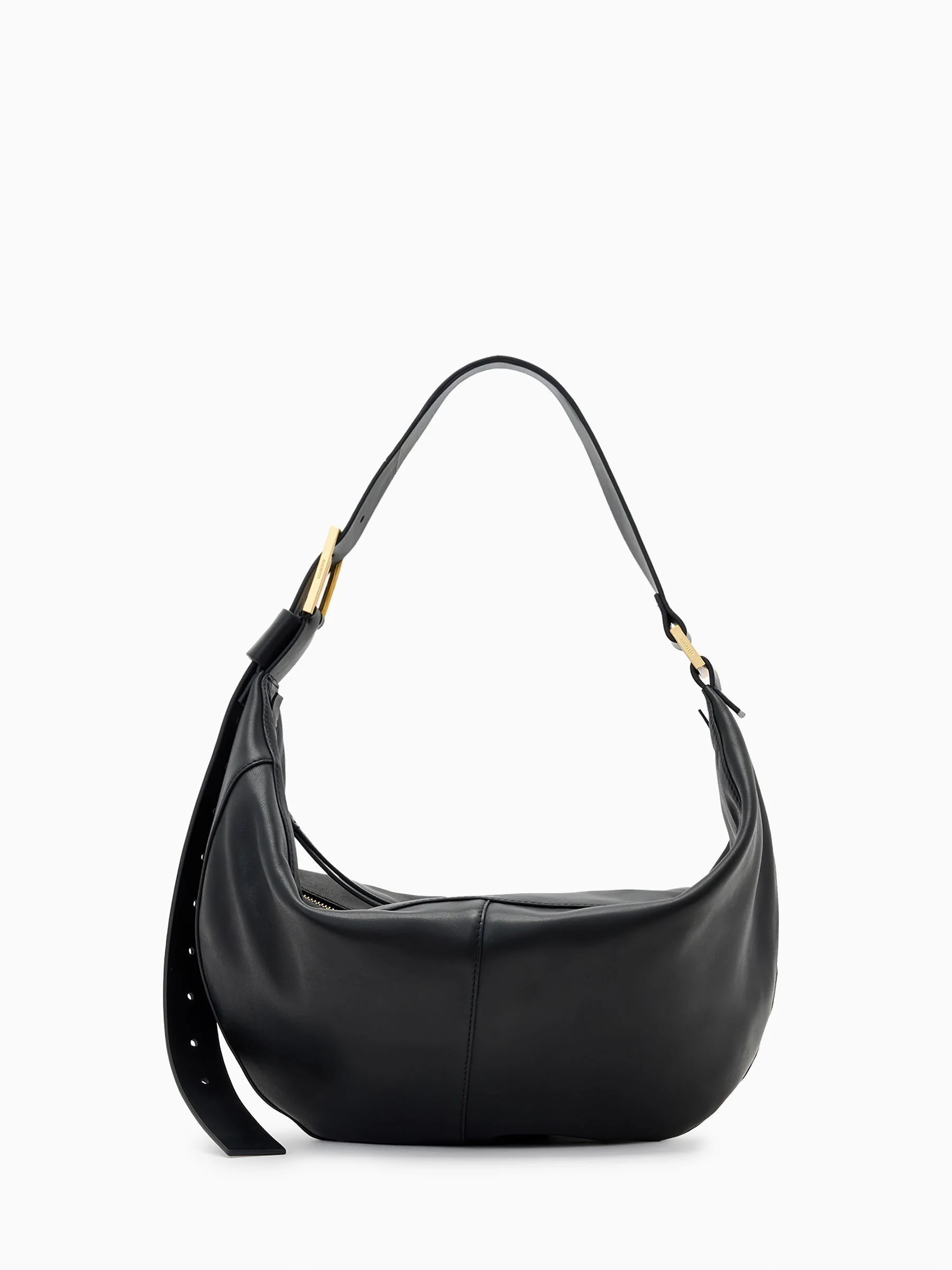 Zwart - AllSaints Luna Leather Shoulder Bag
