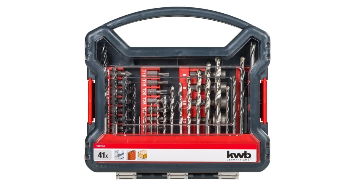 KWBPromobox Standaard 41-delige boor- en bitset  (Zwart/rood)