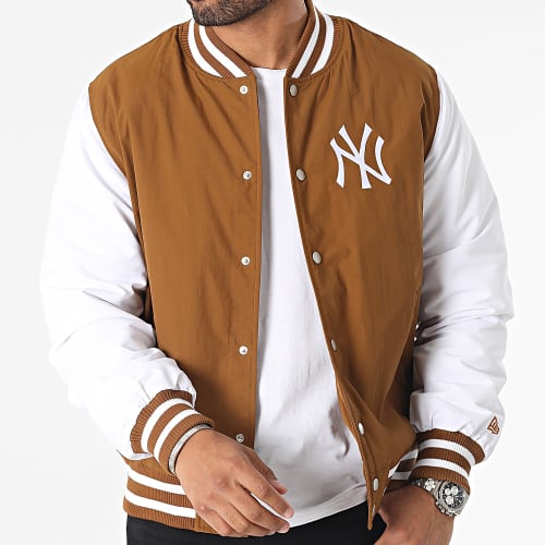 Veste Teddy MLB Lifestyle Varsity New York Yankees 60416305 Camel Blanc