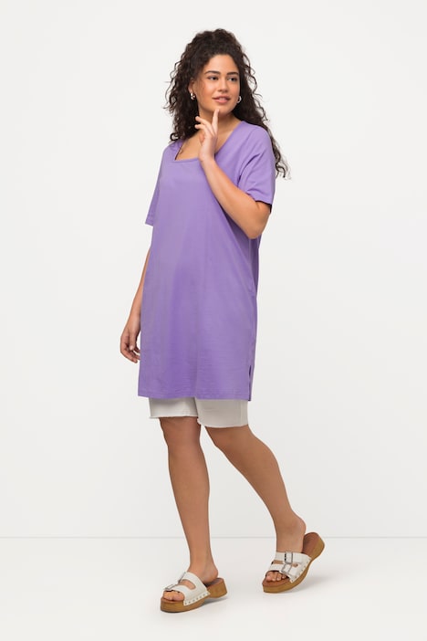 Longshirt, Classic, Carree-Ausschnitt, Halbarm