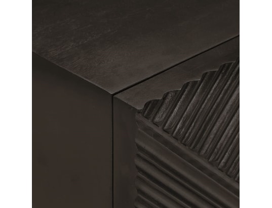 VIDAXL - Table de chevet noir 40x30x50 cm bois massif manguier et fer