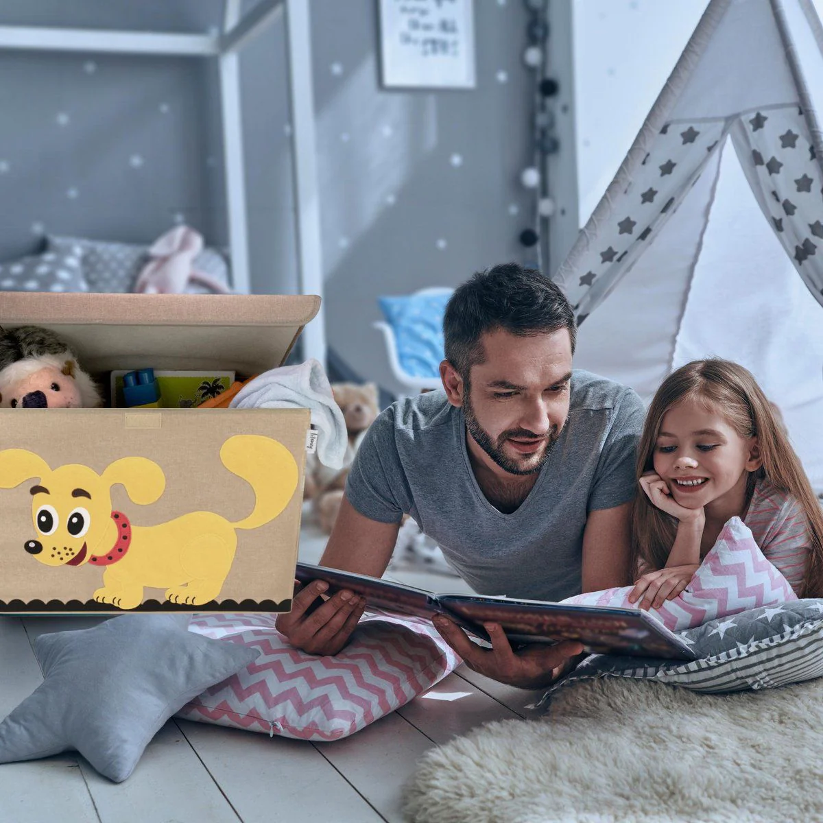 Boîte de rangement en tissu pour enfant grand modèle 