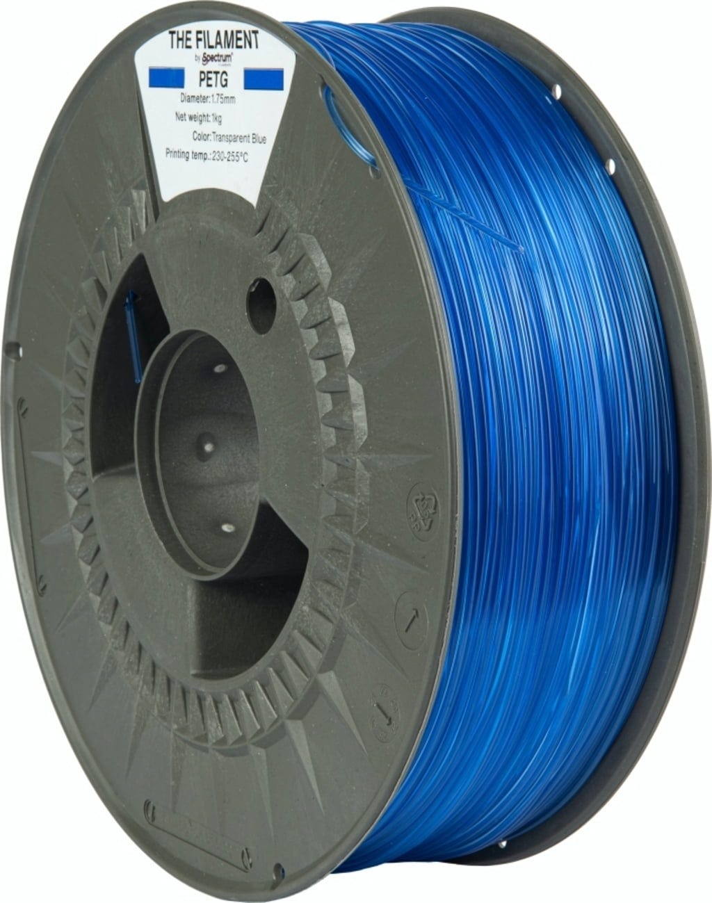 The Filament  PETG Transparent Blue, 1,75 mm / 1000 g    Erschwingliches PETG in Transparent Blue