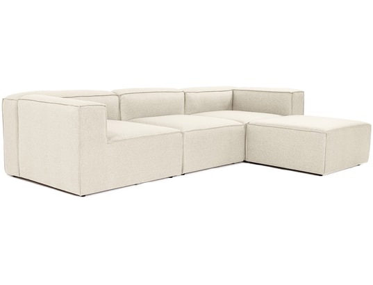 CONCEPT1 - Canapé tissu Fora angle ecru 297 x 190 x h66