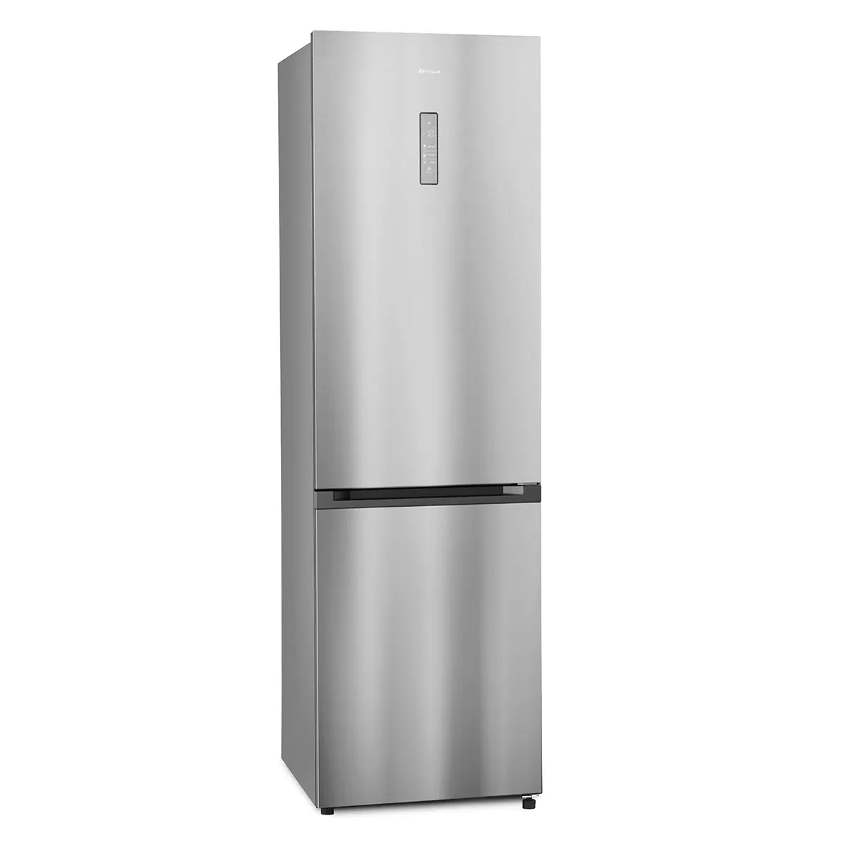 Kombi Kühlschrank 378 Liter Kühl-Gefrierer, Edelstahl Silber