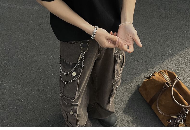 Omozando - Oversized T-shirt met ronde hals, elleboogmouwen en kleurblokken