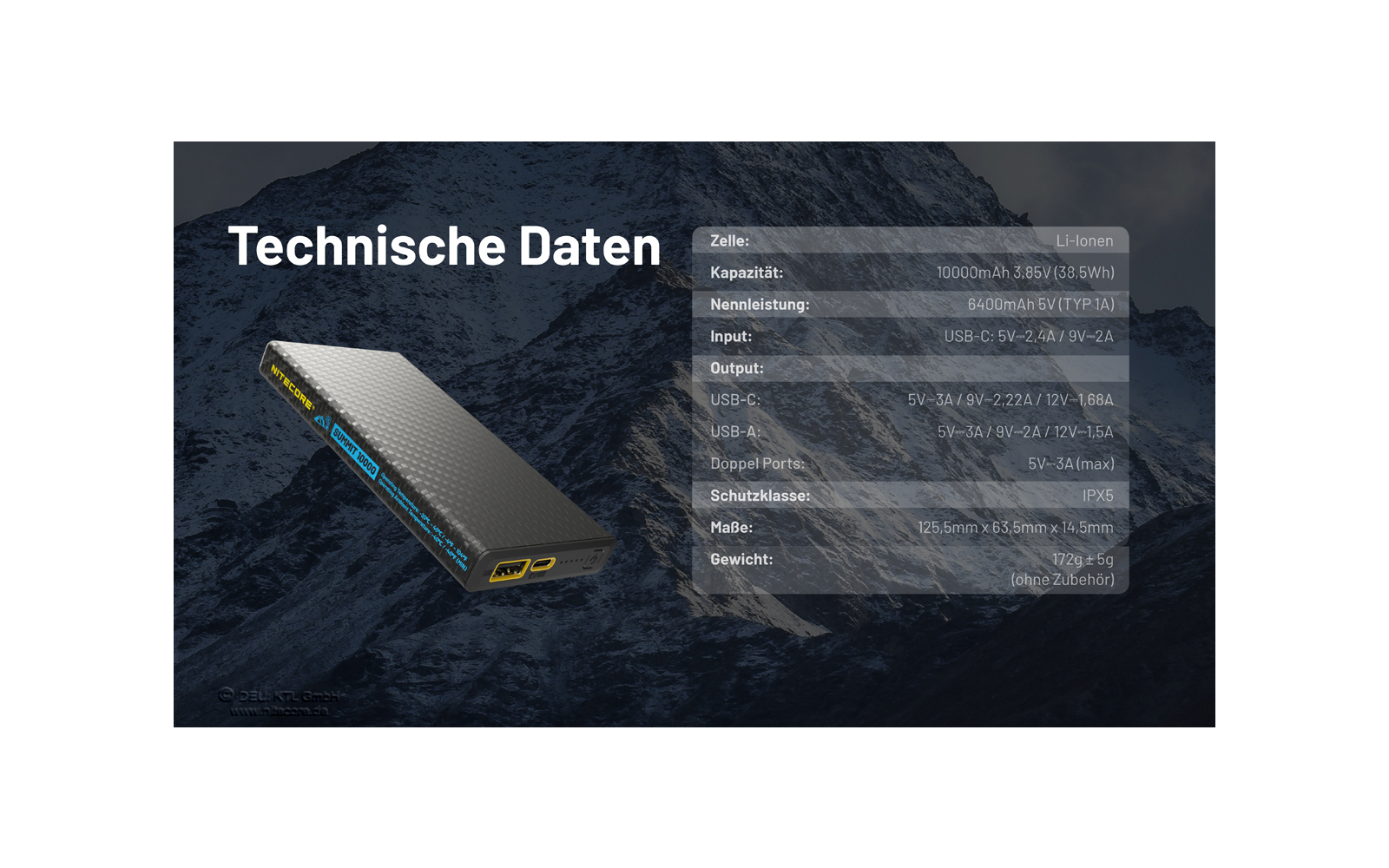 Nitecore Powerbank Summit 10000 mAh