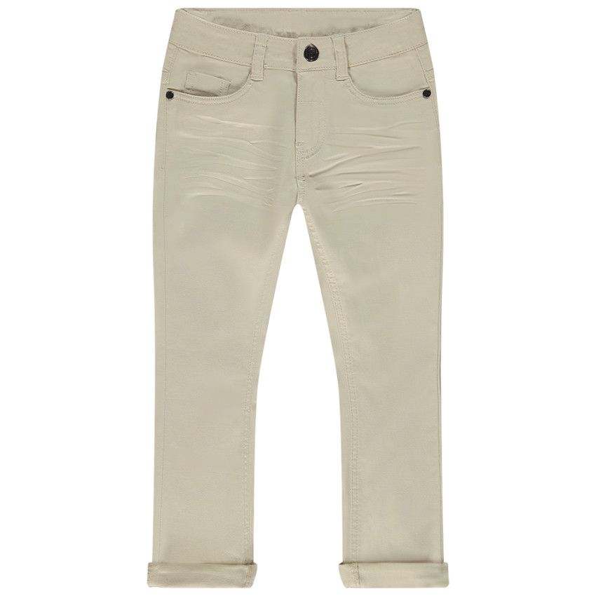 Pantalon slim en twill uni pour garçon - Ecru
