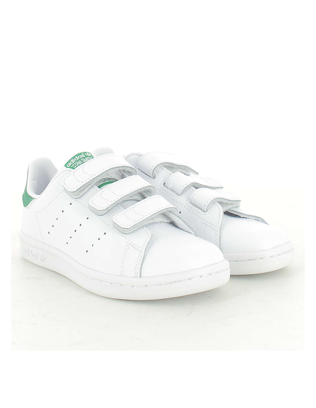 adidas Sneakers Enfant Stan Smith CF Cuir Blanc Vert