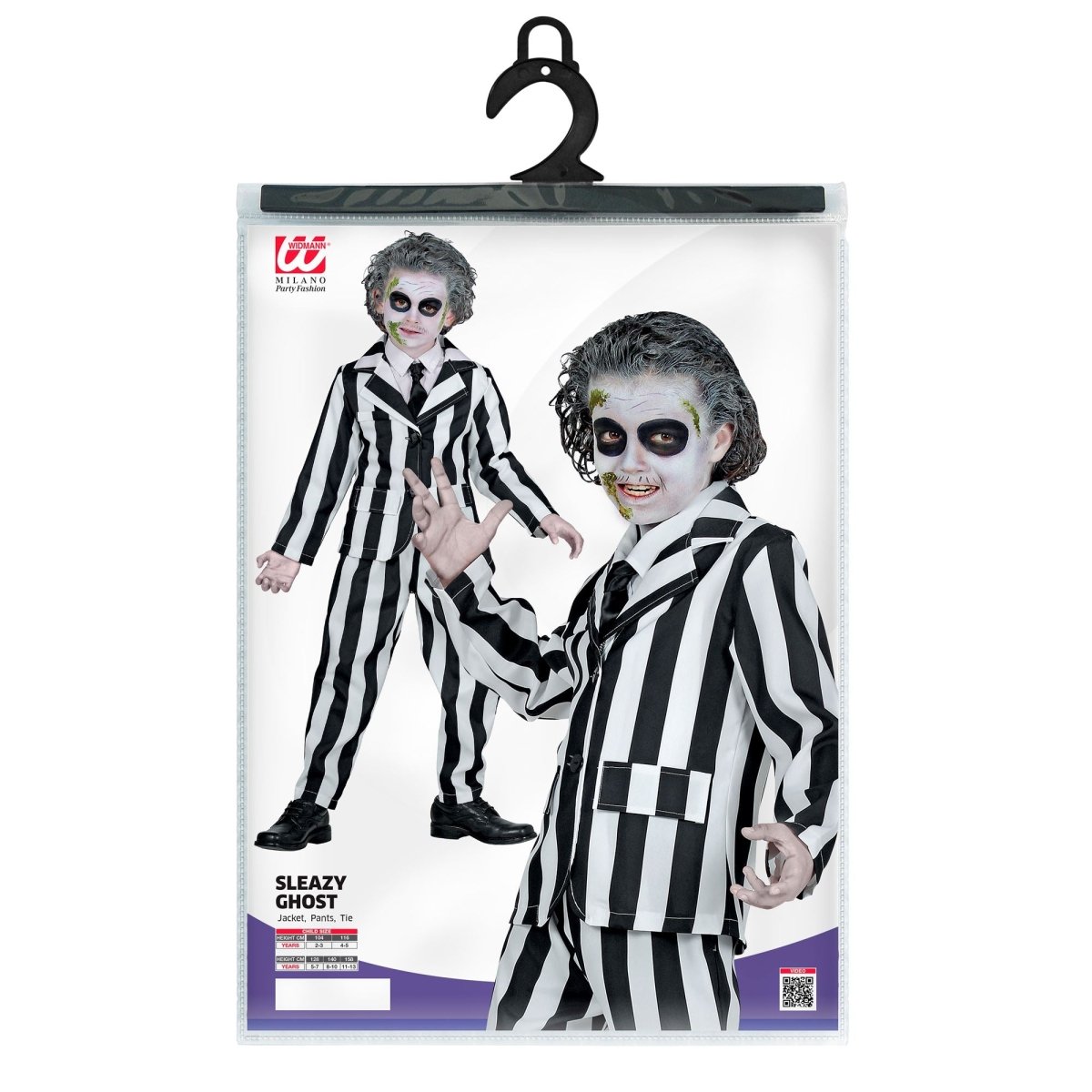 Halloween Kostuum Zwart Wit Kind Geest