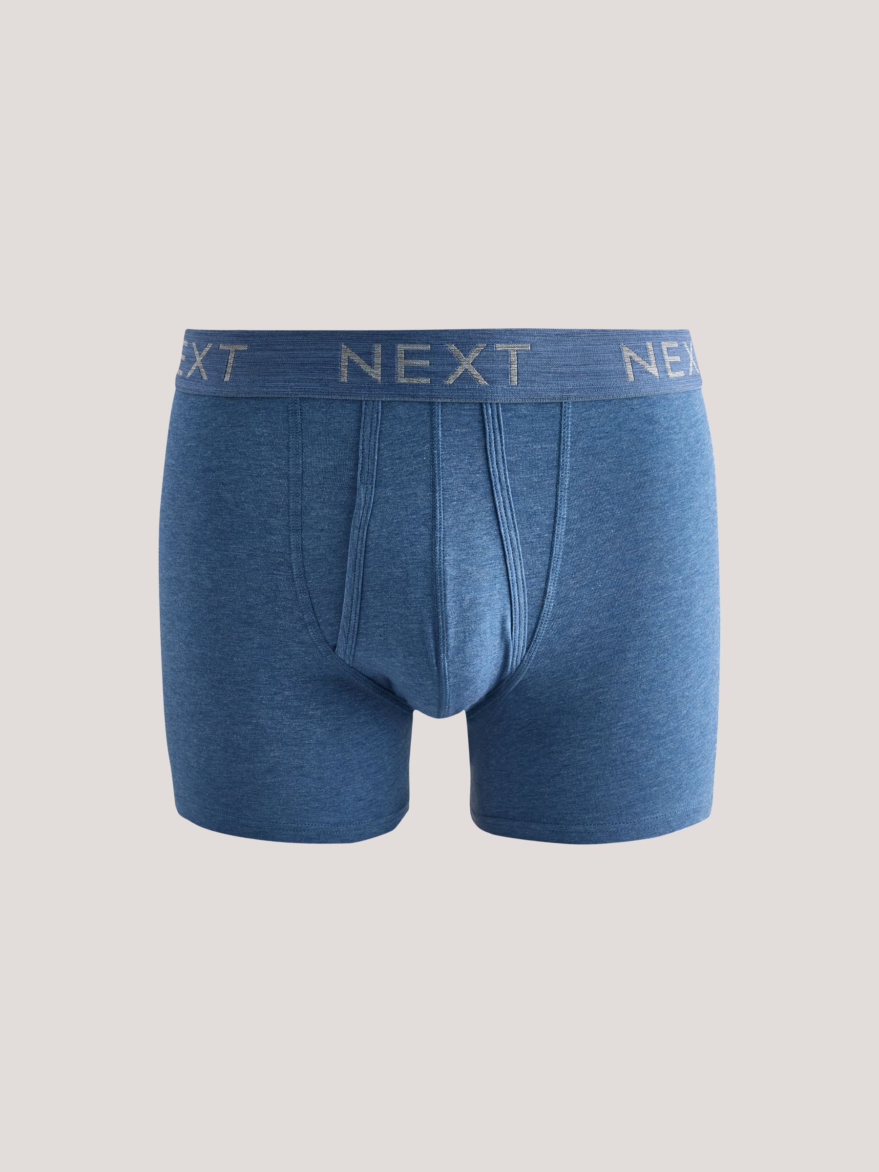 Blauw/grijs/zwart - Boxershorts van katoenrijk materiaal met A-voorkant