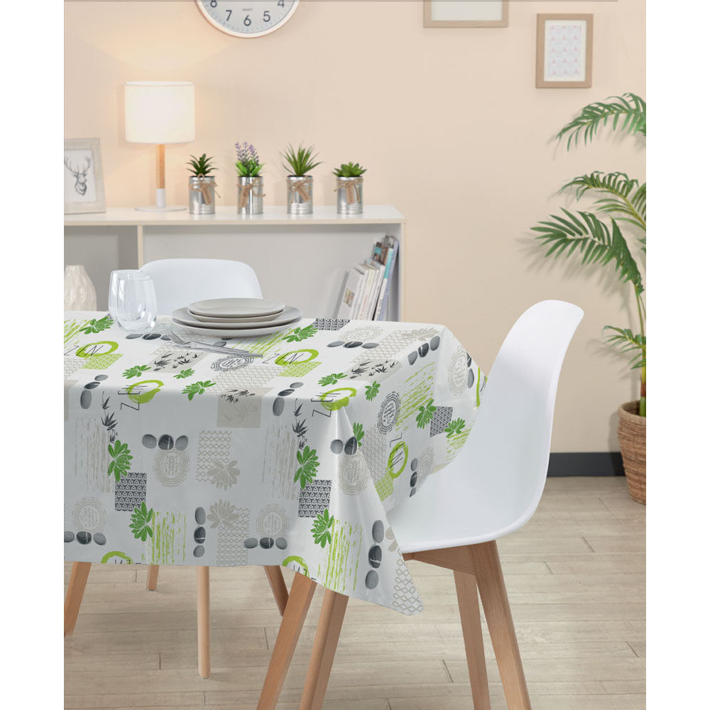 Nappe rectangulaire toile cirée motifs galets