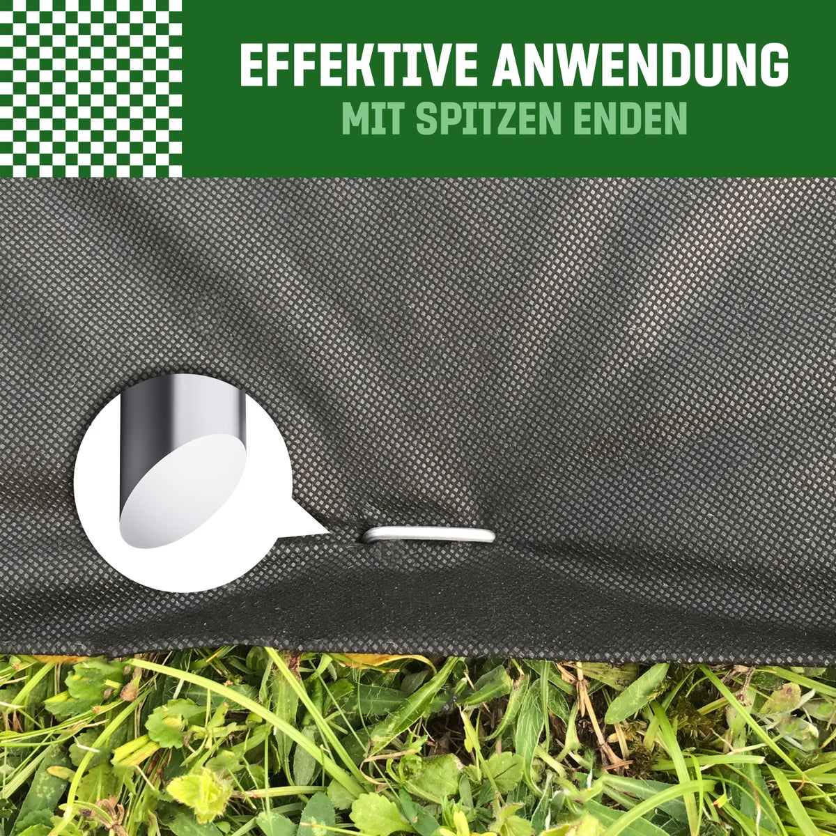 GardenGloss roestwerende stalen grondankers (100 stuks) - Stevige haringen / grondankers voor onkruidbestrijding, tuinvlies, schuttingen en kamperen - Metalen haringen 150 mm lang, 25 mm breed, Ø 3 mm