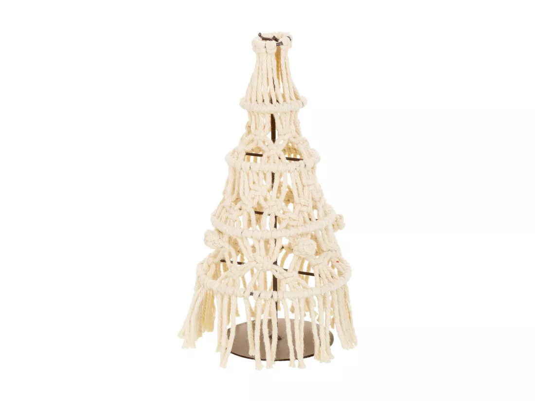 Arbre décoratif en coton tressé blanc d15.5x38h