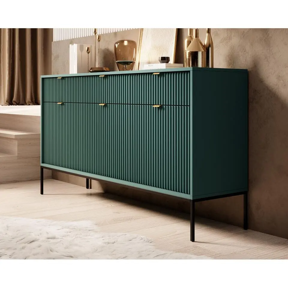 Meubella - Dressoir Navil - Groen - 154 cm