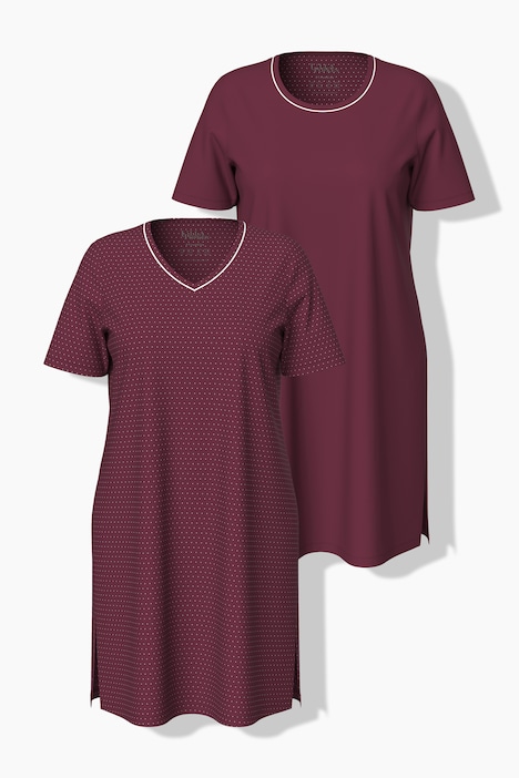 Bigshirts, 2er-Pack, Rundhals/V-Ausschnitt, Halbarm