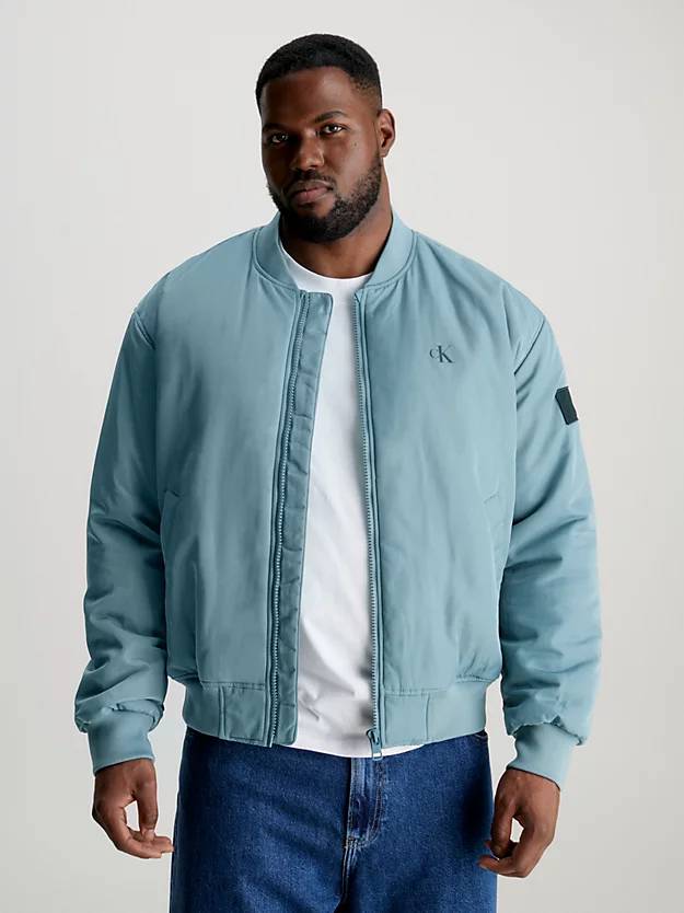 Jaqueta bomber de nylon com modelagem relaxada